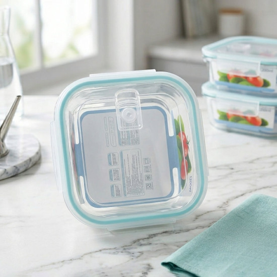 Glass Square Tupperware 1200 ml